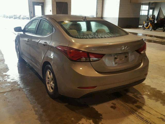 5NPDH4AE7FH648250 - 2015 HYUNDAI ELANTRA SE TAN photo 3