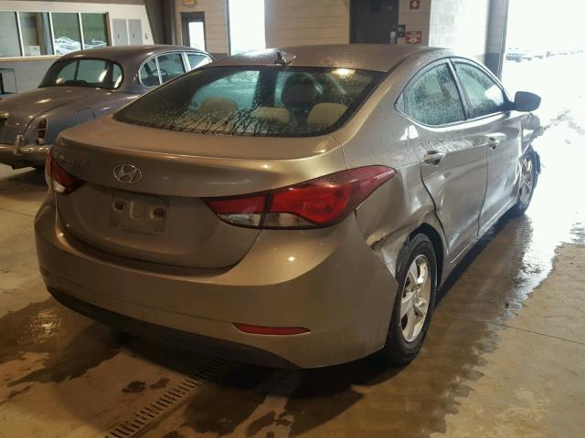 5NPDH4AE7FH648250 - 2015 HYUNDAI ELANTRA SE TAN photo 4