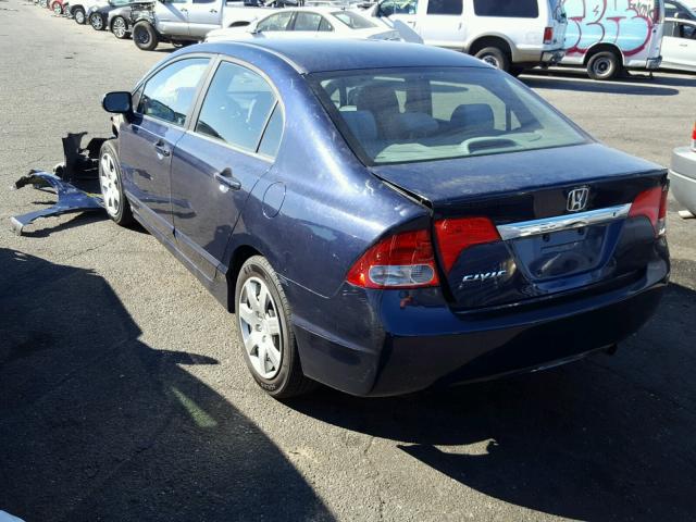 19XFA1F57AE076095 - 2010 HONDA CIVIC LX BLUE photo 3