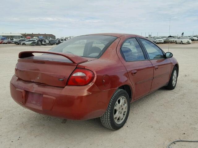 1B3ES56C13D253146 - 2003 DODGE NEON SXT RED photo 4