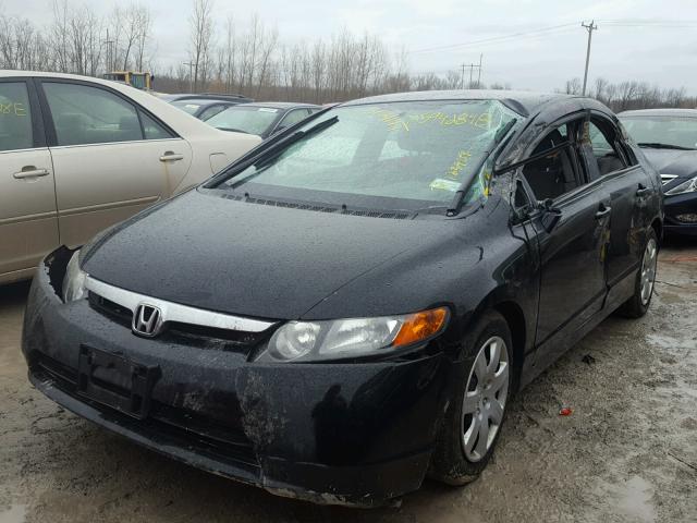 2HGFA16557H315304 - 2007 HONDA CIVIC LX BLACK photo 2