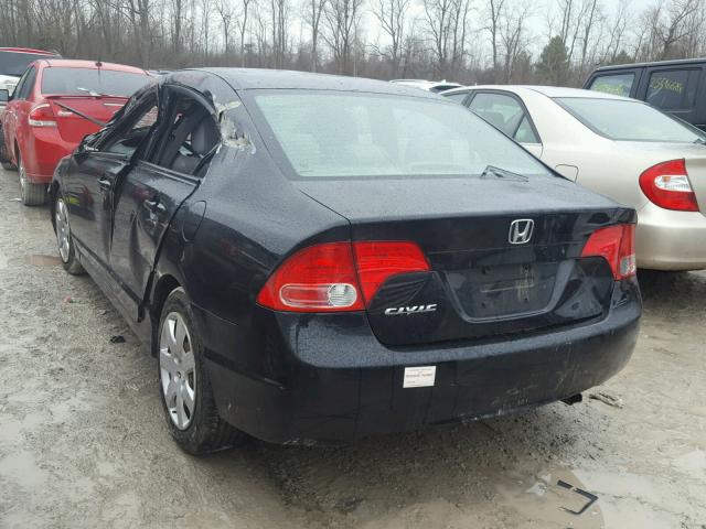 2HGFA16557H315304 - 2007 HONDA CIVIC LX BLACK photo 3