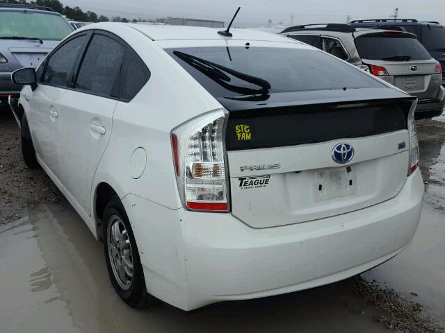 JTDKN3DUXA0206324 - 2010 TOYOTA PRIUS WHITE photo 3