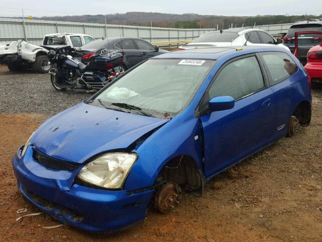 SHHEP335X3U403904 - 2003 HONDA CIVIC SI BLUE photo 2