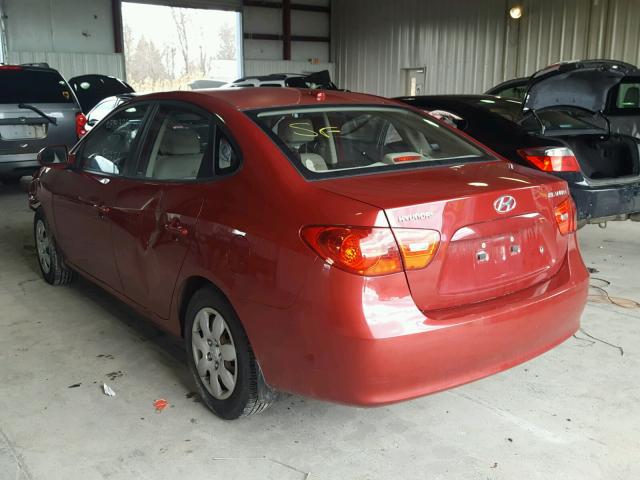 KMHDU46D08U327151 - 2008 HYUNDAI ELANTRA GL RED photo 3