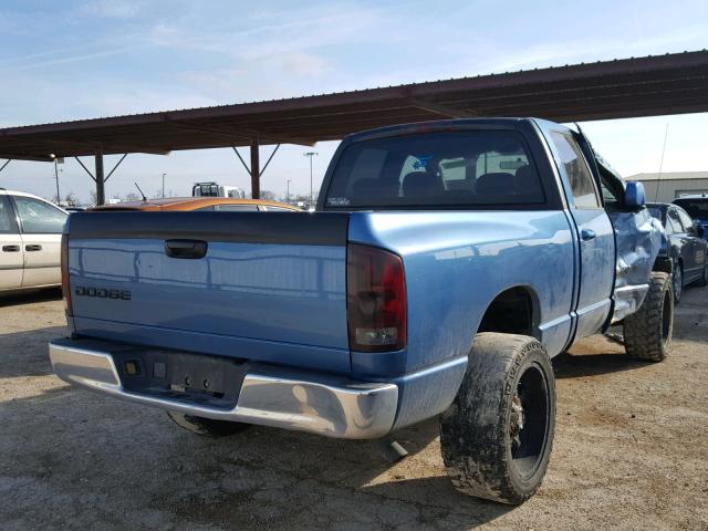 1D7HA18D64J207527 - 2004 DODGE RAM 1500 S BLUE photo 4