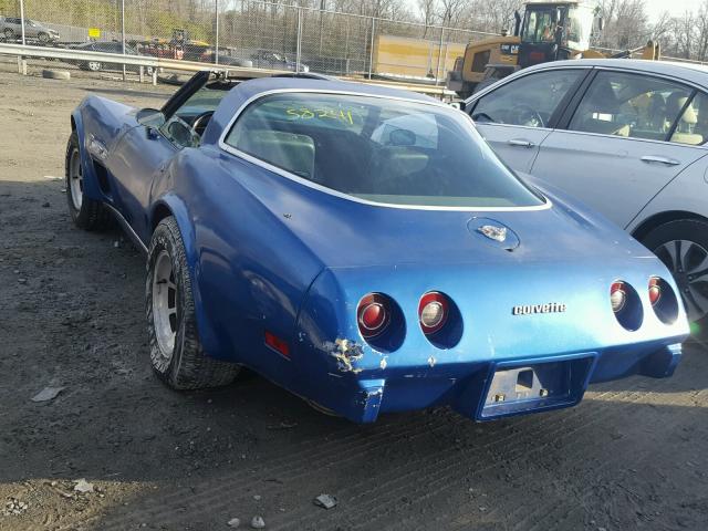 1Z87L8S404495 - 1978 CHEVROLET CORVETTE BLUE photo 3