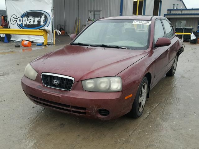 KMHDN45D22U257416 - 2002 HYUNDAI ELANTRA GL MAROON photo 2