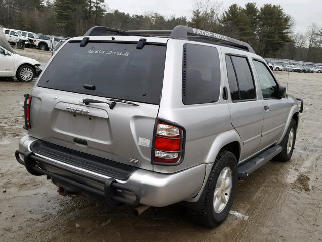 JN8DR09Y92W719512 - 2002 NISSAN PATHFINDER SILVER photo 4