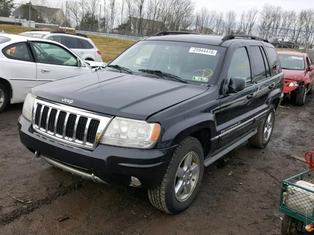 1J8GW68JX4C165662 - 2004 JEEP GRAND CHER BLACK photo 2