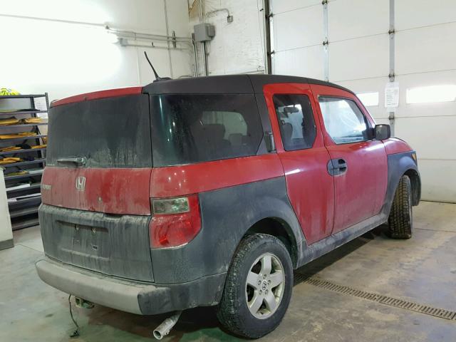 5J6YH28635L012207 - 2005 HONDA ELEMENT EX RED photo 4