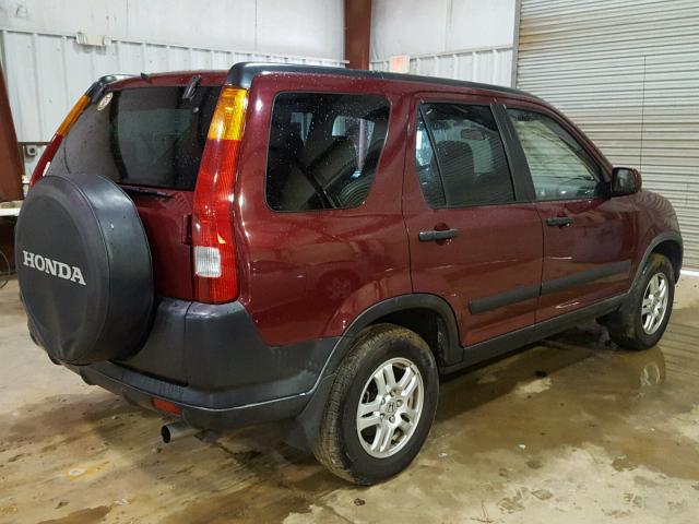 JHLRD78894C010869 - 2004 HONDA CR-V EX MAROON photo 4