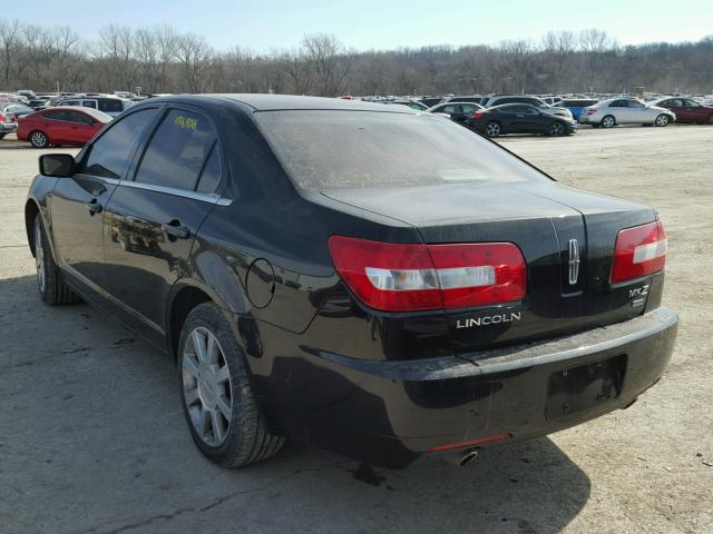 3LNHM28T57R627588 - 2007 LINCOLN MKZ BLACK photo 3