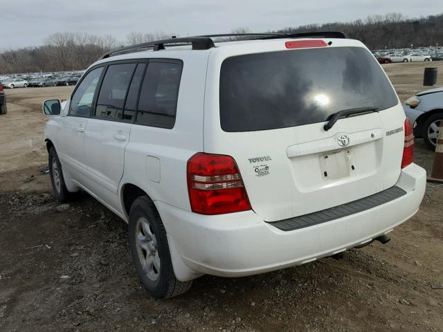 JTEGD21A630065425 - 2003 TOYOTA HIGHLANDER WHITE photo 3