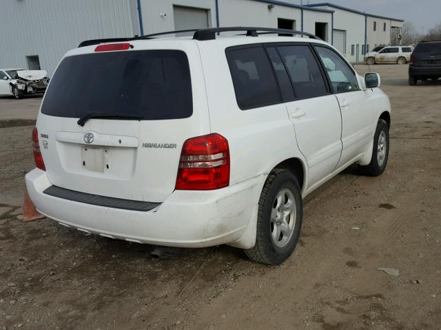 JTEGD21A630065425 - 2003 TOYOTA HIGHLANDER WHITE photo 4