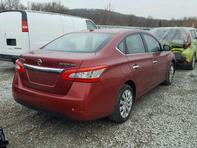 3N1AB7APXFL653789 - 2015 NISSAN SENTRA S MAROON photo 4