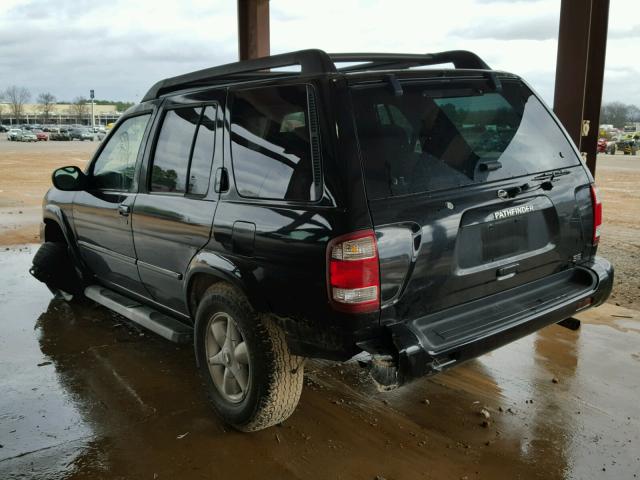 JN8DR09X02W656324 - 2002 NISSAN PATHFINDER BLACK photo 3