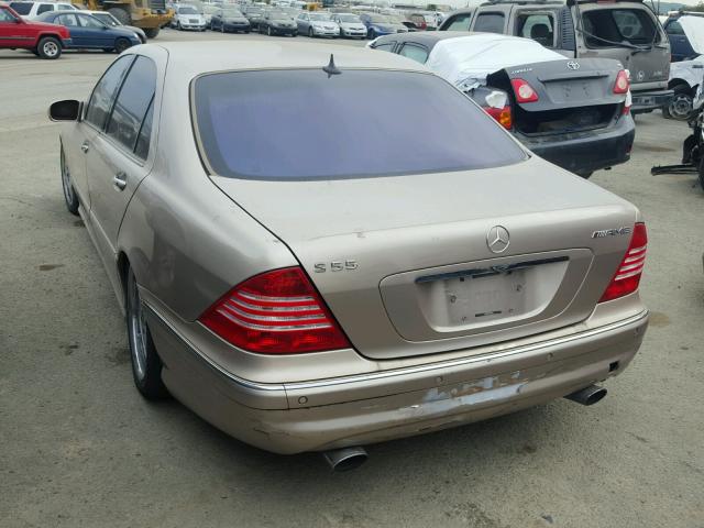 WDBNG73J72A245579 - 2002 MERCEDES-BENZ S 55 AMG GOLD photo 3