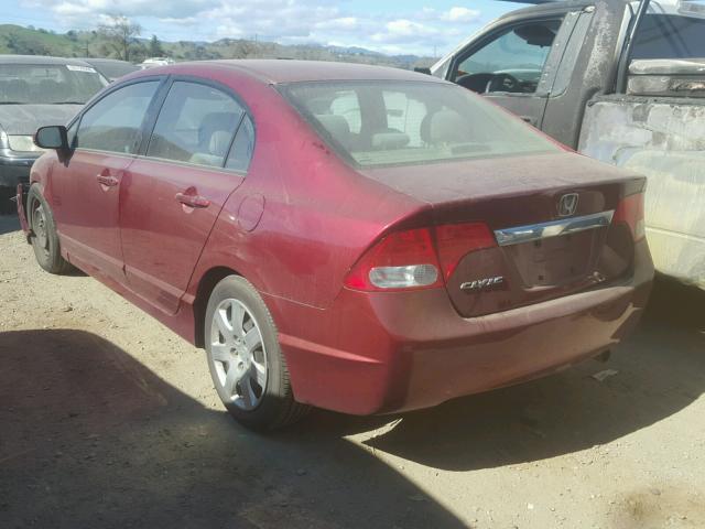 2HGFA1F53AH587552 - 2010 HONDA CIVIC LX RED photo 3