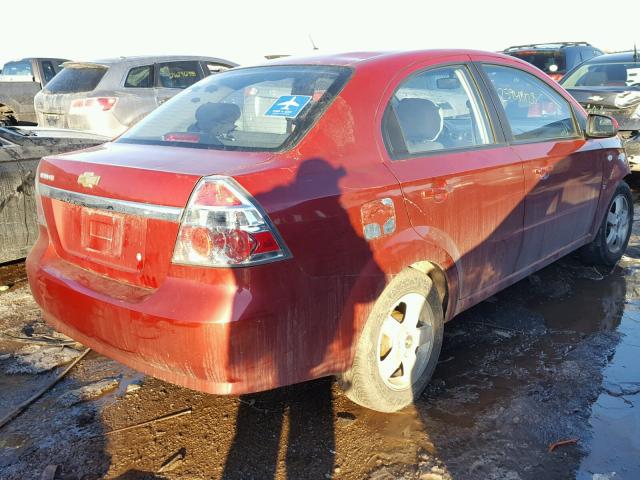 KL1TG56687B117526 - 2007 CHEVROLET AVEO LT RED photo 4