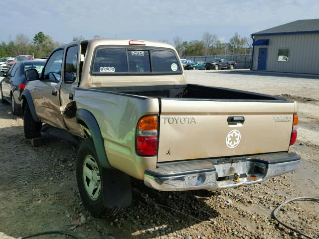 5TEGN92N71Z837861 - 2001 TOYOTA TACOMA DOU TAN photo 3