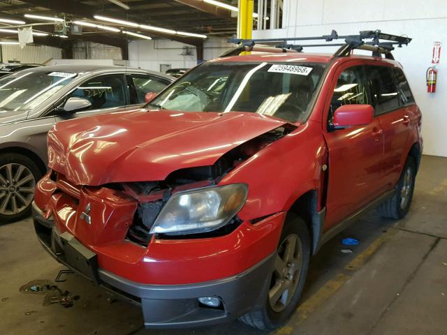 JA4LZ41G13U092006 - 2003 MITSUBISHI OUTLANDER RED photo 2