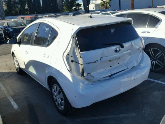 JTDKDTB31C1513231 - 2012 TOYOTA PRIUS C WHITE photo 3