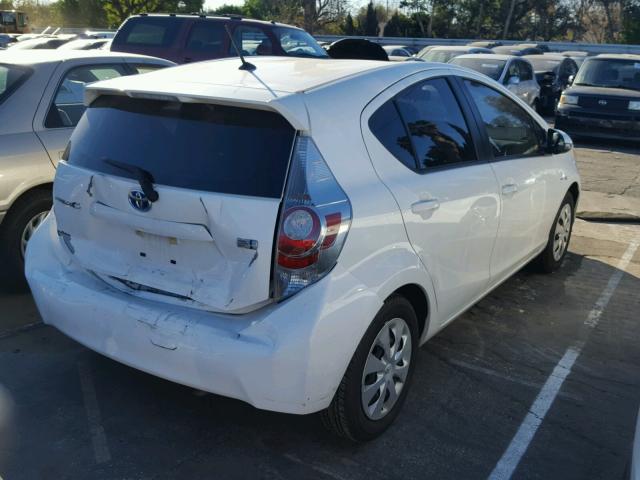 JTDKDTB31C1513231 - 2012 TOYOTA PRIUS C WHITE photo 4