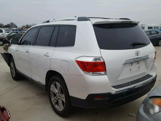 5TDYK3EH0CS062349 - 2012 TOYOTA HIGHLANDER WHITE photo 3