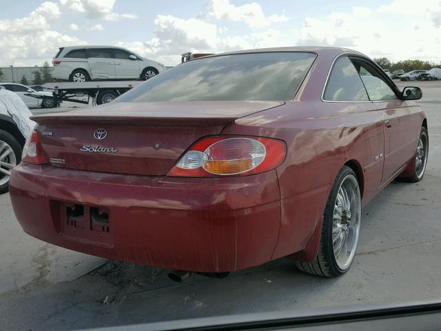 2T1CF22P12C596908 - 2002 TOYOTA CAMRY SOLA RED photo 4