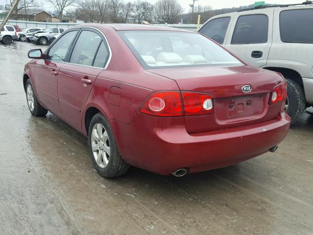 KNAGE124775108910 - 2007 KIA OPTIMA LX MAROON photo 3