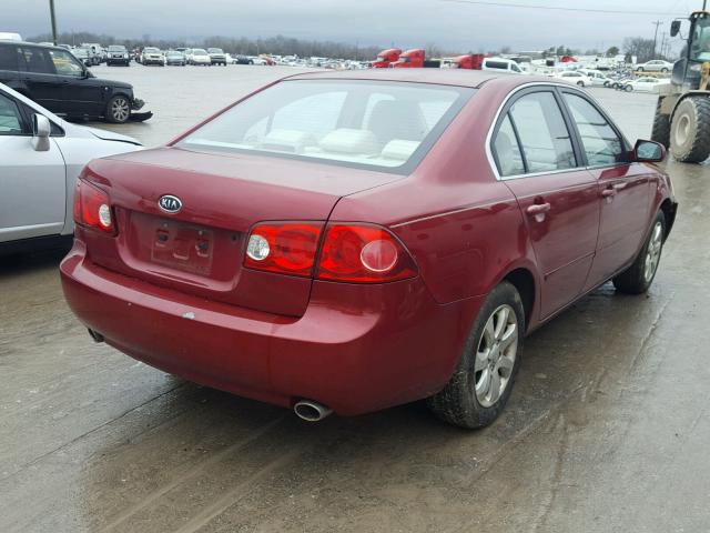 KNAGE124775108910 - 2007 KIA OPTIMA LX MAROON photo 4