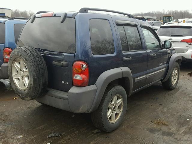 1J4GL48K63W516796 - 2003 JEEP LIBERTY SP BLUE photo 4