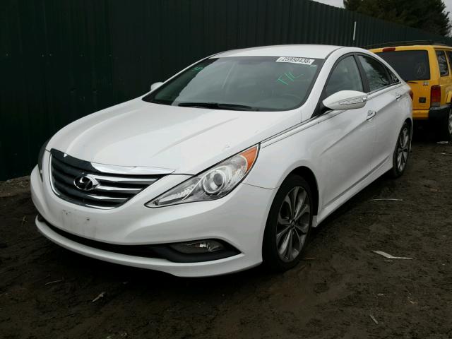 5NPEC4AB2EH910960 - 2014 HYUNDAI SONATA SE WHITE photo 2