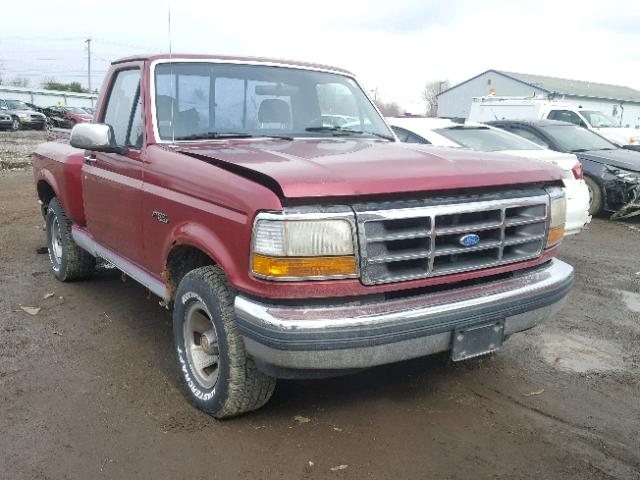 1FTCF15N7NKA74159 - 1992 FORD F150 MAROON photo 1