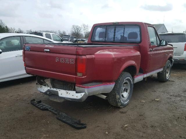 1FTCF15N7NKA74159 - 1992 FORD F150 MAROON photo 4