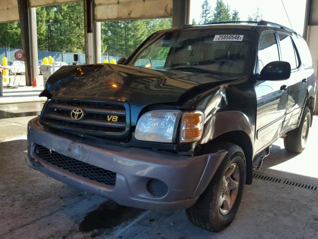 5TDBT44A71S014177 - 2001 TOYOTA SEQUOIA SR GREEN photo 2