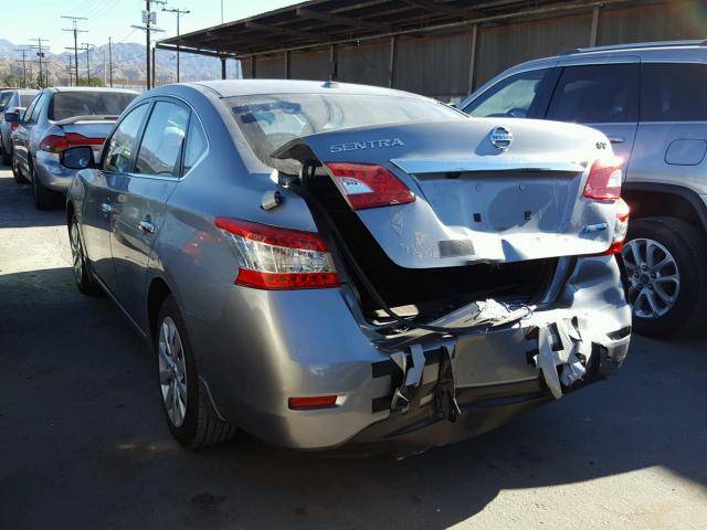 3N1AB7APXDL657466 - 2013 NISSAN SENTRA S GRAY photo 3