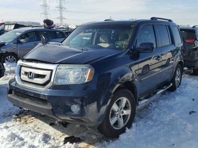 5FNYF4H43AB026935 - 2010 HONDA PILOT EX BLUE photo 2