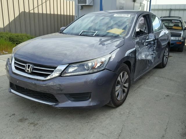 1HGCR2F31EA165123 - 2014 HONDA ACCORD LX GRAY photo 2