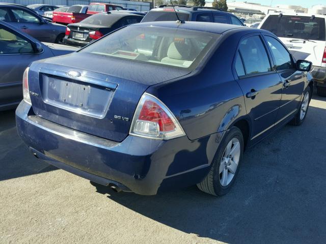 3FAHP071X7R218282 - 2007 FORD FUSION SE BLUE photo 4