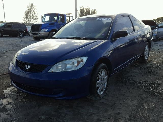 1HGEM22545L018510 - 2005 HONDA CIVIC LX BLUE photo 2