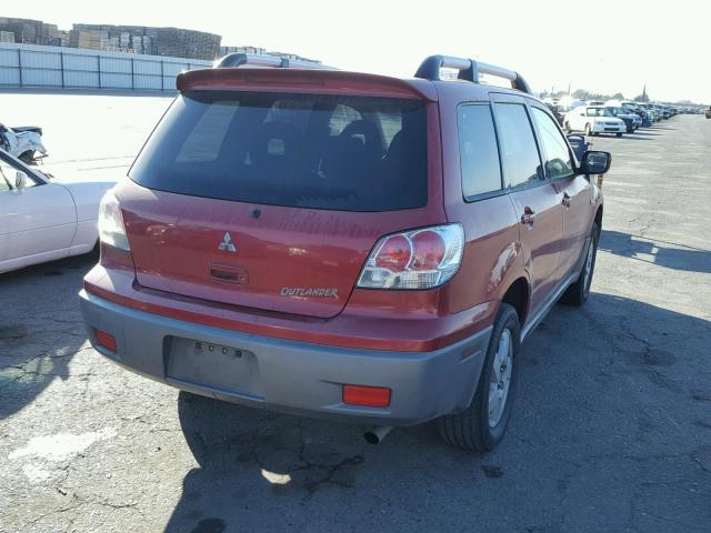 JA4LX41G33U047042 - 2003 MITSUBISHI OUTLANDER RED photo 4