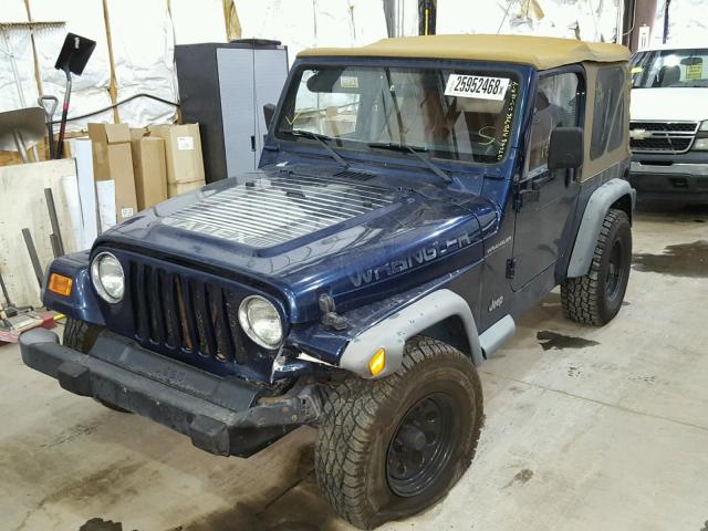 1J4FA39S82P752210 - 2002 JEEP WRANGLER / BLUE photo 2