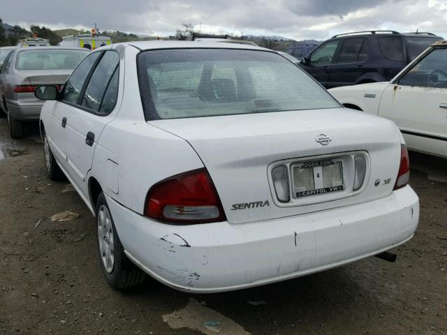 3N1CB51D12L614795 - 2002 NISSAN SENTRA XE WHITE photo 3