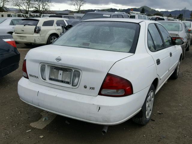 3N1CB51D12L614795 - 2002 NISSAN SENTRA XE WHITE photo 4