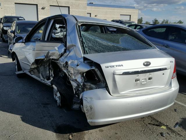 KNAFE222595664765 - 2009 KIA SPECTRA EX SILVER photo 3