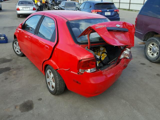 KL1TD52625B476026 - 2005 CHEVROLET AVEO BASE Czerwony zdjęcie 3