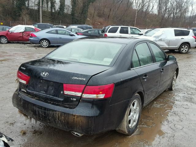 5NPEU46F16H129938 - 2006 HYUNDAI SONATA GLS BLACK photo 4