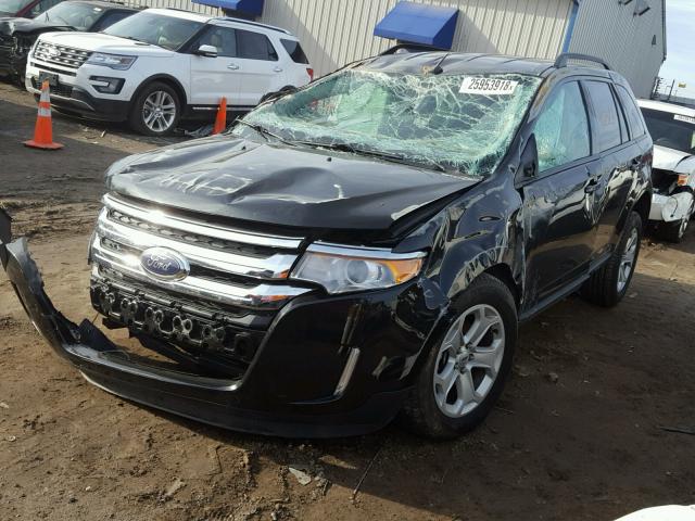 2FMDK4JC8EBA72206 - 2014 FORD EDGE SEL BLACK photo 2